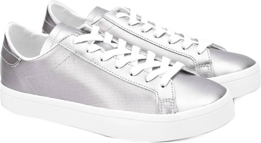 baskets adidas court vantage w argent femme